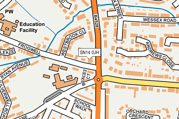 SN14 0JH map - OS OpenMap – Local (Ordnance Survey) SN14 0JH map - OS OpenMap – Local (Ordnance Survey)