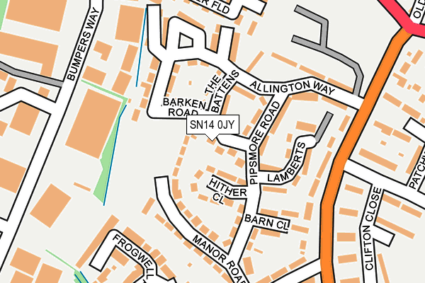 SN14 0JY map - OS OpenMap – Local (Ordnance Survey) SN14 0JY map - OS OpenMap – Local (Ordnance Survey)
