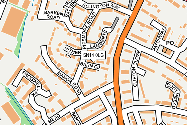 SN14 0LG map - OS OpenMap – Local (Ordnance Survey) SN14 0LG map - OS OpenMap – Local (Ordnance Survey)