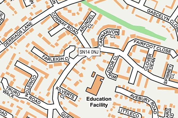 SN14 0NJ map - OS OpenMap – Local (Ordnance Survey) SN14 0NJ map - OS OpenMap – Local (Ordnance Survey)