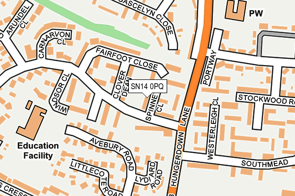 SN14 0PQ map - OS OpenMap – Local (Ordnance Survey) SN14 0PQ map - OS OpenMap – Local (Ordnance Survey)