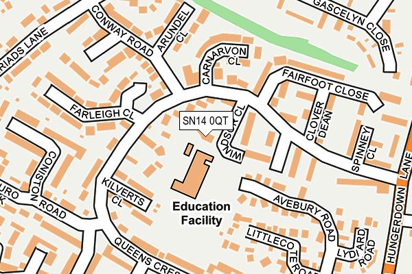 SN14 0QT map - OS OpenMap – Local (Ordnance Survey) SN14 0QT map - OS OpenMap – Local (Ordnance Survey)