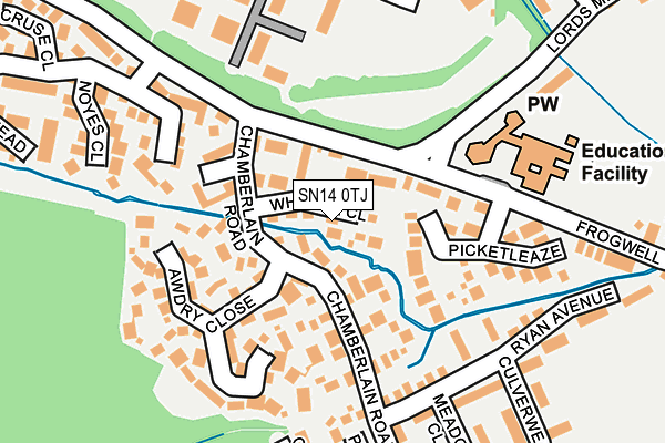 SN14 0TJ map - OS OpenMap – Local (Ordnance Survey) SN14 0TJ map - OS OpenMap – Local (Ordnance Survey)
