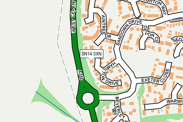 SN14 0XN map - OS OpenMap – Local (Ordnance Survey) SN14 0XN map - OS OpenMap – Local (Ordnance Survey)