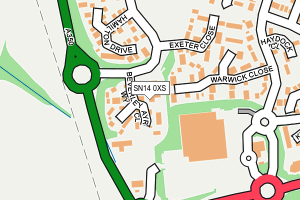 SN14 0XS map - OS OpenMap – Local (Ordnance Survey) SN14 0XS map - OS OpenMap – Local (Ordnance Survey)