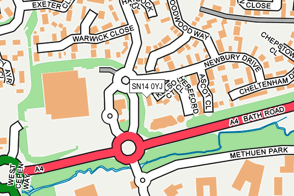 SN14 0YJ map - OS OpenMap – Local (Ordnance Survey)