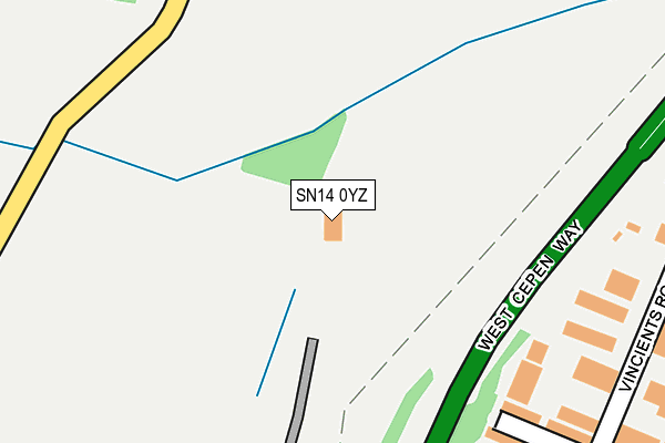SN14 0YZ map - OS OpenMap – Local (Ordnance Survey) SN14 0YZ map - OS OpenMap – Local (Ordnance Survey)