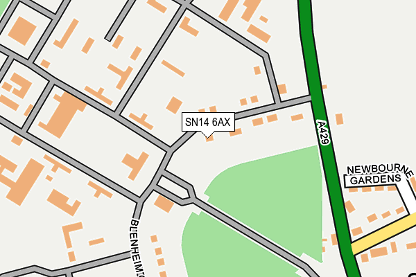 SN14 6AX map - OS OpenMap – Local (Ordnance Survey) SN14 6AX map - OS OpenMap – Local (Ordnance Survey)
