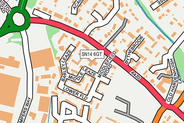 SN14 6GT map - OS OpenMap – Local (Ordnance Survey) SN14 6GT map - OS OpenMap – Local (Ordnance Survey)