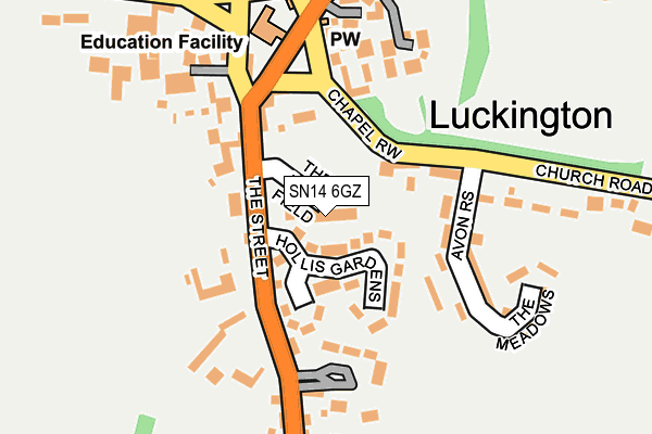 SN14 6GZ map - OS OpenMap – Local (Ordnance Survey) SN14 6GZ map - OS OpenMap – Local (Ordnance Survey)