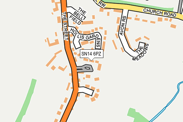 SN14 6PZ map - OS OpenMap – Local (Ordnance Survey) SN14 6PZ map - OS OpenMap – Local (Ordnance Survey)