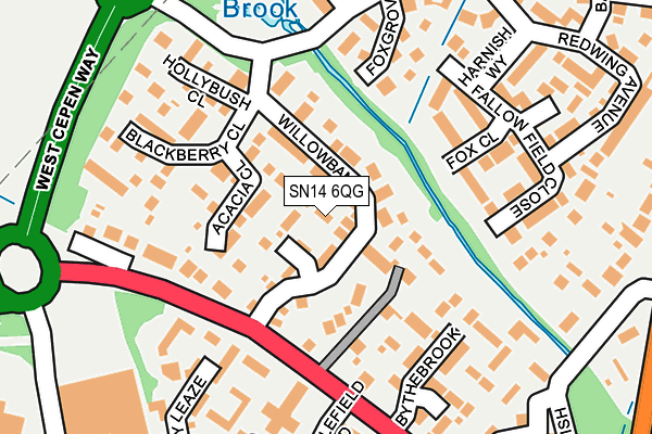 SN14 6QG map - OS OpenMap – Local (Ordnance Survey) SN14 6QG map - OS OpenMap – Local (Ordnance Survey)