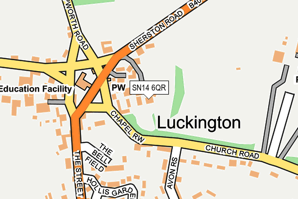 SN14 6QR map - OS OpenMap – Local (Ordnance Survey) SN14 6QR map - OS OpenMap – Local (Ordnance Survey)