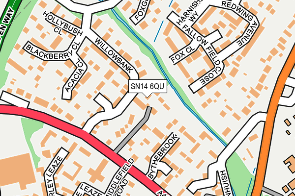 SN14 6QU map - OS OpenMap – Local (Ordnance Survey) SN14 6QU map - OS OpenMap – Local (Ordnance Survey)