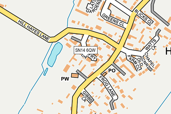 SN14 6QW map - OS OpenMap – Local (Ordnance Survey) SN14 6QW map - OS OpenMap – Local (Ordnance Survey)