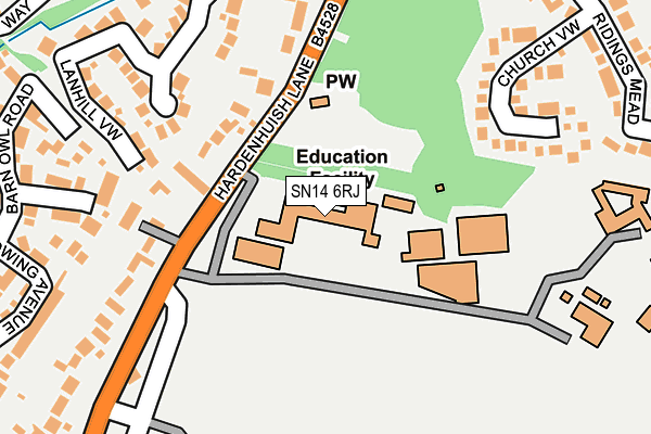SN14 6RJ map - OS OpenMap – Local (Ordnance Survey) SN14 6RJ map - OS OpenMap – Local (Ordnance Survey)