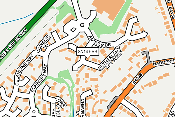 SN14 6RS map - OS OpenMap – Local (Ordnance Survey) SN14 6RS map - OS OpenMap – Local (Ordnance Survey)