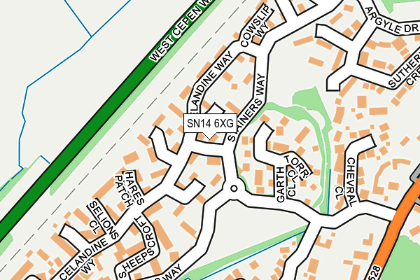 SN14 6XG map - OS OpenMap – Local (Ordnance Survey) SN14 6XG map - OS OpenMap – Local (Ordnance Survey)