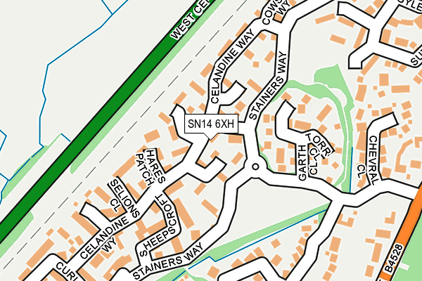SN14 6XH map - OS OpenMap – Local (Ordnance Survey) SN14 6XH map - OS OpenMap – Local (Ordnance Survey)