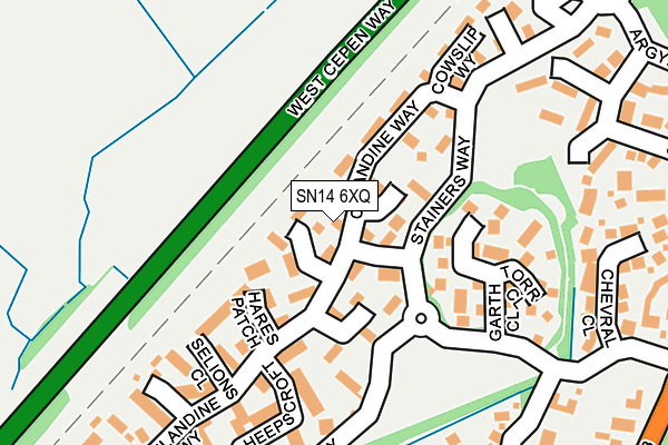 SN14 6XQ map - OS OpenMap – Local (Ordnance Survey) SN14 6XQ map - OS OpenMap – Local (Ordnance Survey)