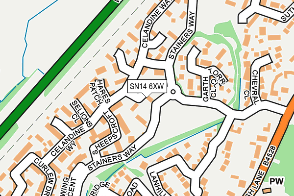 SN14 6XW map - OS OpenMap – Local (Ordnance Survey) SN14 6XW map - OS OpenMap – Local (Ordnance Survey)
