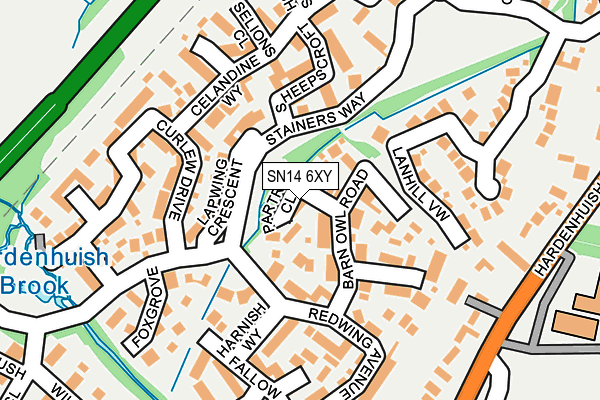 SN14 6XY map - OS OpenMap – Local (Ordnance Survey) SN14 6XY map - OS OpenMap – Local (Ordnance Survey)