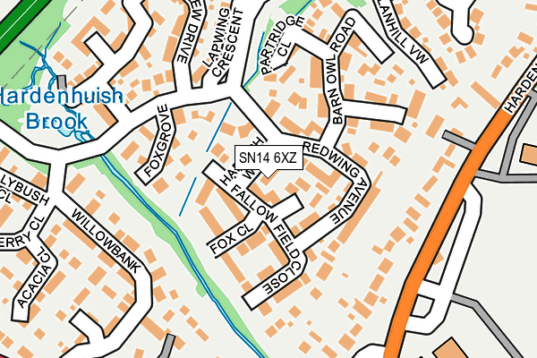 SN14 6XZ map - OS OpenMap – Local (Ordnance Survey) SN14 6XZ map - OS OpenMap – Local (Ordnance Survey)
