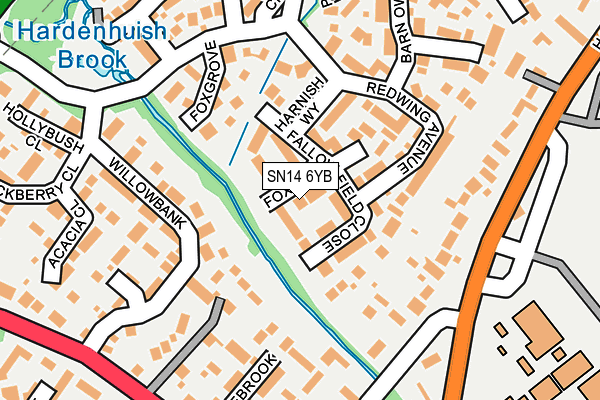SN14 6YB map - OS OpenMap – Local (Ordnance Survey) SN14 6YB map - OS OpenMap – Local (Ordnance Survey)
