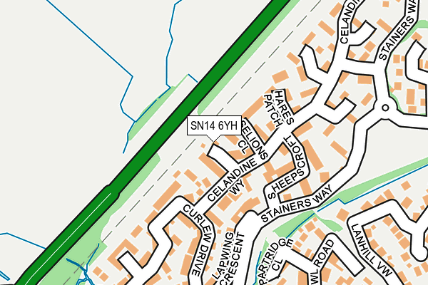 SN14 6YH map - OS OpenMap – Local (Ordnance Survey) SN14 6YH map - OS OpenMap – Local (Ordnance Survey)