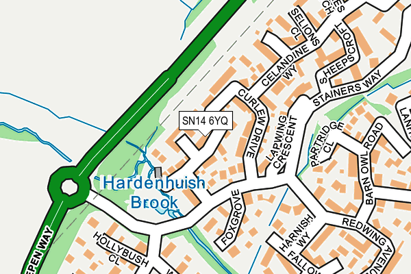 SN14 6YQ map - OS OpenMap – Local (Ordnance Survey) SN14 6YQ map - OS OpenMap – Local (Ordnance Survey)