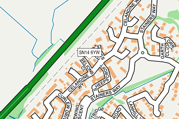 SN14 6YW map - OS OpenMap – Local (Ordnance Survey) SN14 6YW map - OS OpenMap – Local (Ordnance Survey)