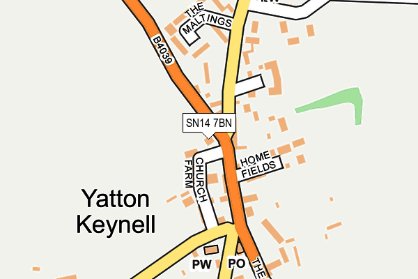 SN14 7BN map - OS OpenMap – Local (Ordnance Survey)