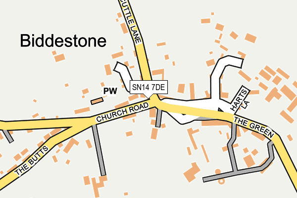 SN14 7DE map - OS OpenMap – Local (Ordnance Survey) SN14 7DE map - OS OpenMap – Local (Ordnance Survey)