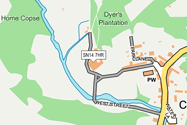 SN14 7HR map - OS OpenMap – Local (Ordnance Survey) SN14 7HR map - OS OpenMap – Local (Ordnance Survey)