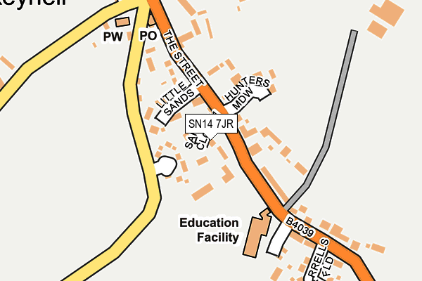 SN14 7JR map - OS OpenMap – Local (Ordnance Survey) SN14 7JR map - OS OpenMap – Local (Ordnance Survey)