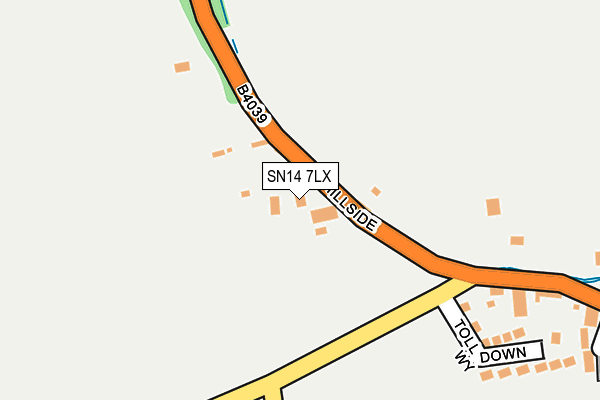 SN14 7LX map - OS OpenMap – Local (Ordnance Survey) SN14 7LX map - OS OpenMap – Local (Ordnance Survey)