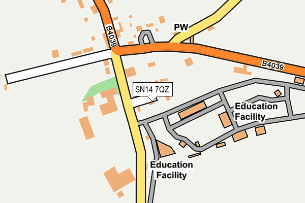 SN14 7QZ map - OS OpenMap – Local (Ordnance Survey) SN14 7QZ map - OS OpenMap – Local (Ordnance Survey)