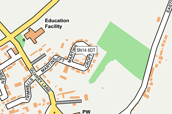 SN14 8DT map - OS OpenMap – Local (Ordnance Survey) SN14 8DT map - OS OpenMap – Local (Ordnance Survey)