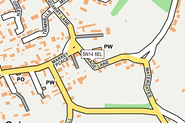 SN14 8EL map - OS OpenMap – Local (Ordnance Survey) SN14 8EL map - OS OpenMap – Local (Ordnance Survey)