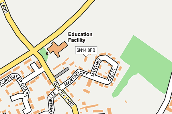 SN14 8FB map - OS OpenMap – Local (Ordnance Survey) SN14 8FB map - OS OpenMap – Local (Ordnance Survey)