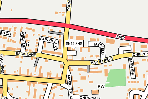 SN14 8HS map - OS OpenMap – Local (Ordnance Survey) SN14 8HS map - OS OpenMap – Local (Ordnance Survey)