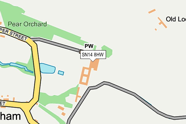 SN14 8HW map - OS OpenMap – Local (Ordnance Survey) SN14 8HW map - OS OpenMap – Local (Ordnance Survey)