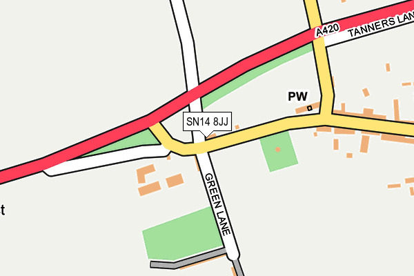 SN14 8JJ map - OS OpenMap – Local (Ordnance Survey) SN14 8JJ map - OS OpenMap – Local (Ordnance Survey)