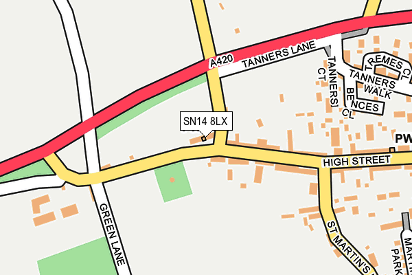 SN14 8LX map - OS OpenMap – Local (Ordnance Survey) SN14 8LX map - OS OpenMap – Local (Ordnance Survey)