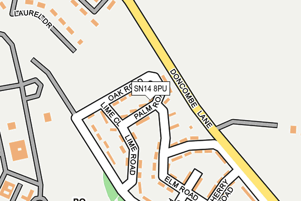 SN14 8PU map - OS OpenMap – Local (Ordnance Survey) SN14 8PU map - OS OpenMap – Local (Ordnance Survey)