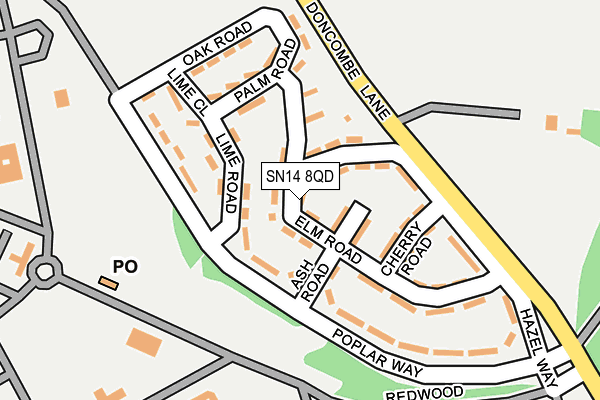 SN14 8QD map - OS OpenMap – Local (Ordnance Survey) SN14 8QD map - OS OpenMap – Local (Ordnance Survey)