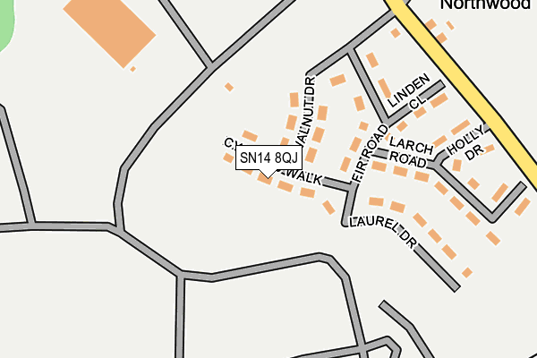 SN14 8QJ map - OS OpenMap – Local (Ordnance Survey) SN14 8QJ map - OS OpenMap – Local (Ordnance Survey)