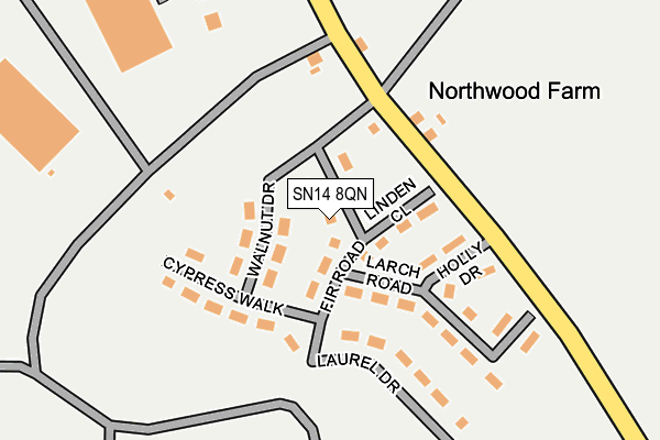 SN14 8QN map - OS OpenMap – Local (Ordnance Survey) SN14 8QN map - OS OpenMap – Local (Ordnance Survey)