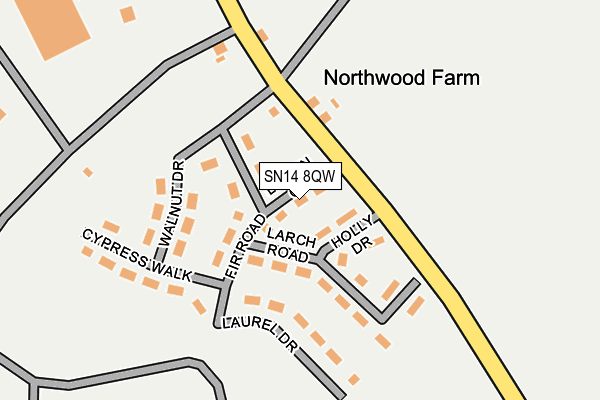 SN14 8QW map - OS OpenMap – Local (Ordnance Survey) SN14 8QW map - OS OpenMap – Local (Ordnance Survey)