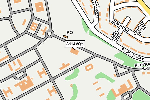 SN14 8QY map - OS OpenMap – Local (Ordnance Survey) SN14 8QY map - OS OpenMap – Local (Ordnance Survey)